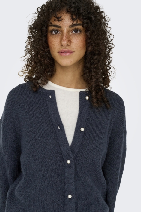 Jacqueline de Yong blauwe dames vest | Close up