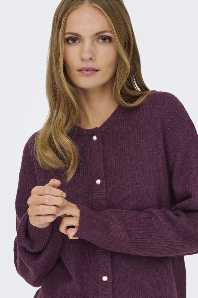 Jacqueline de Yong bordeaux dames vest | Model vooraanzicht