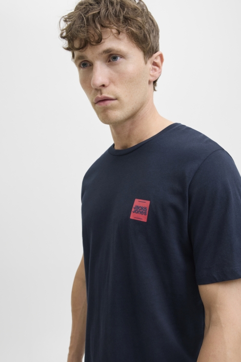 Jack & Jones blauwe heren t-shirt | Close up
