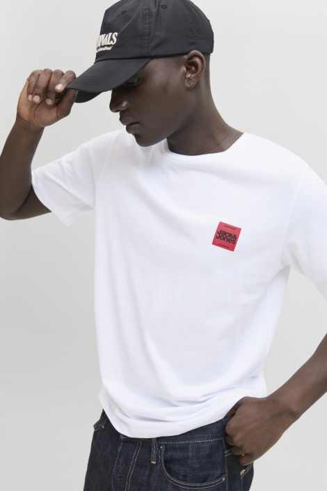 Jack & Jones witte heren t-shirt | Model vooraanzicht