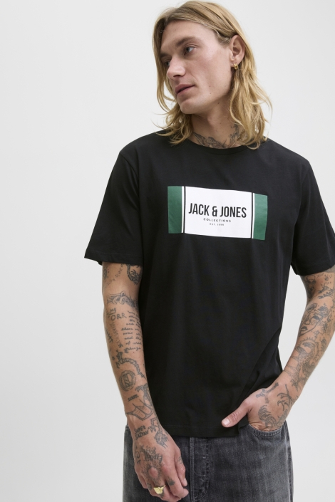 Jack & Jones zwarte heren t-shirt | Model