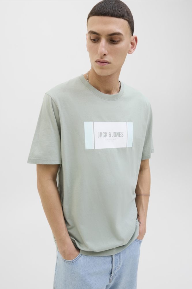 Jack & Jones groene heren t-shirt | Model vooraanzicht