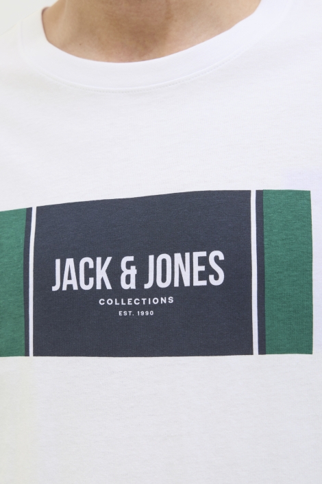 Jack & Jones witte heren t-shirt | Close up
