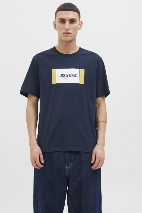 Jack & Jones zwarte heren t-shirt | Model vooraanzicht