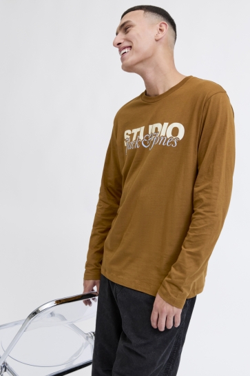Jack & Jones JJYUKI TEE LS CREW NECK BF 12278512 MONKS ROBE