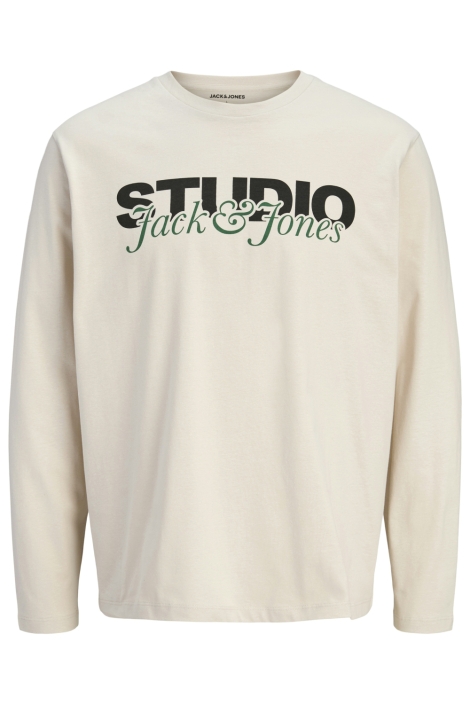 Jack & Jones beige heren t-shirt | Vooraanzicht