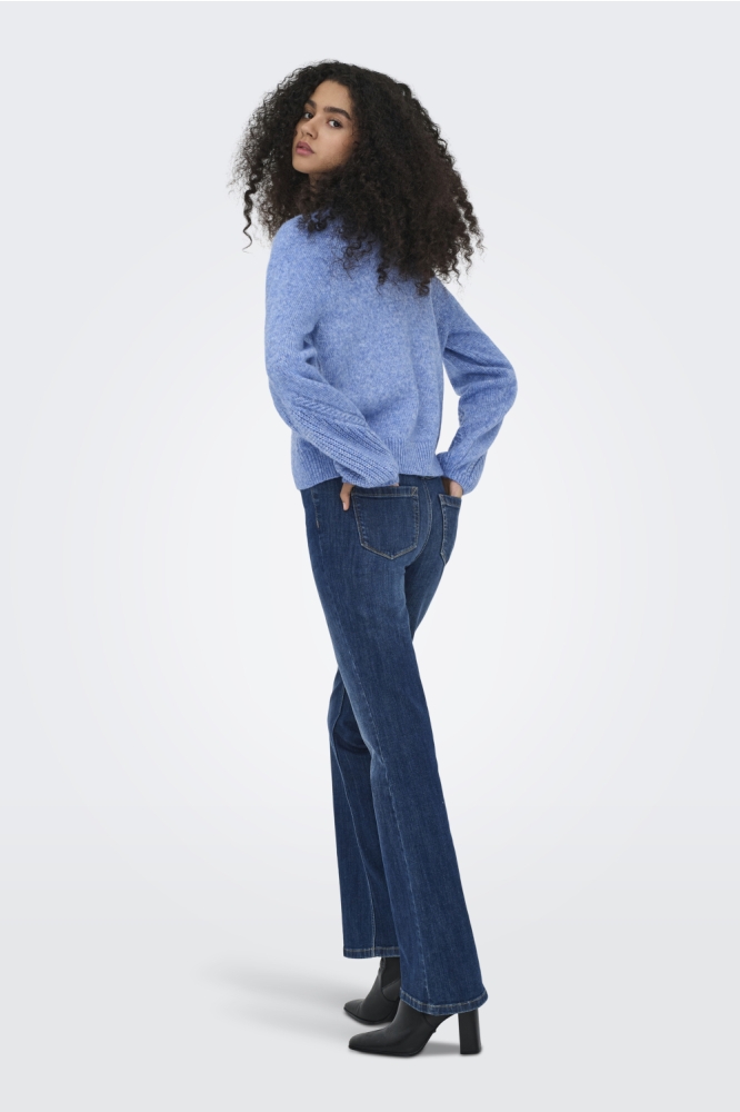 Jacqueline de Yong blauwe dames vest | Model achteraanzicht