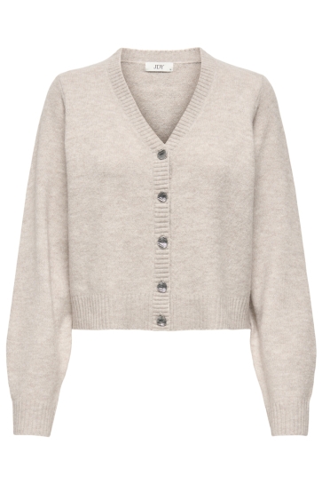Jacqueline de Yong JDYSUPER LIFE L/S V-NECK CARDIGAN K 15351415 CHATEAU GREY/MELANGE W. SILVER BUTTONS