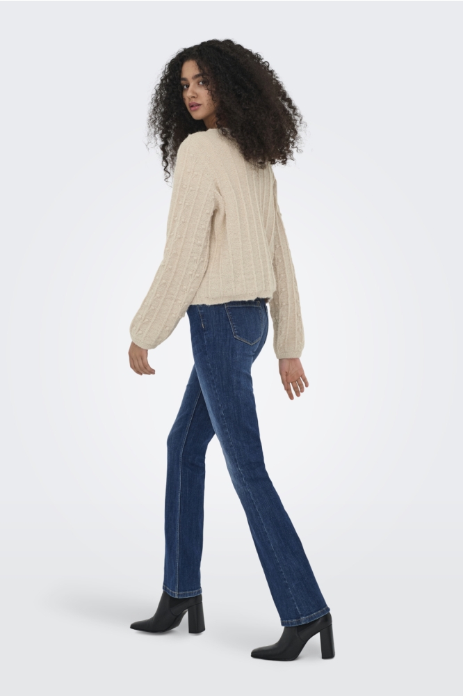 Jacqueline de Yong ecru dames vest | Model achteraanzicht