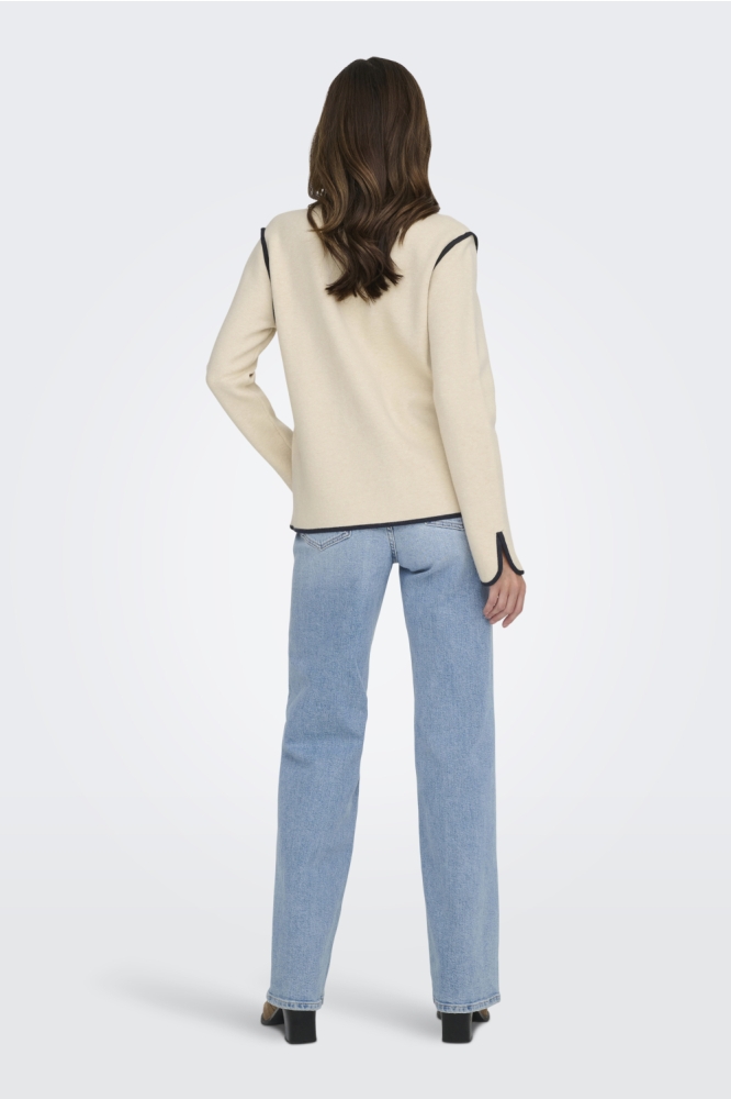 Jacqueline de Yong beige dames vest | Model achteraanzicht