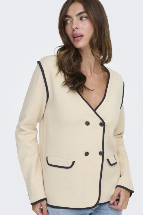 Jacqueline de Yong beige dames vest | Model vooraanzicht