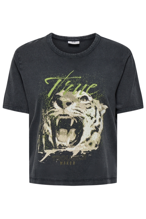 Jacqueline de Yong zwarte dames t-shirt | Vooraanzicht