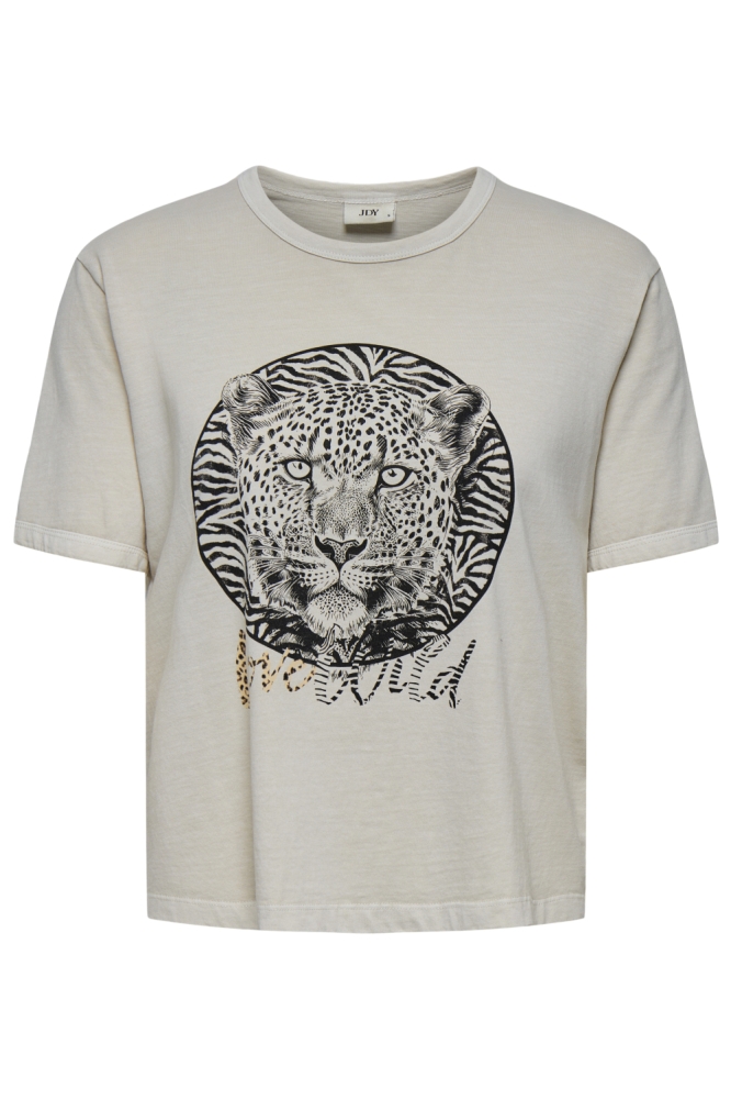 Jacqueline de Yong beige dames t-shirt | Vooraanzicht