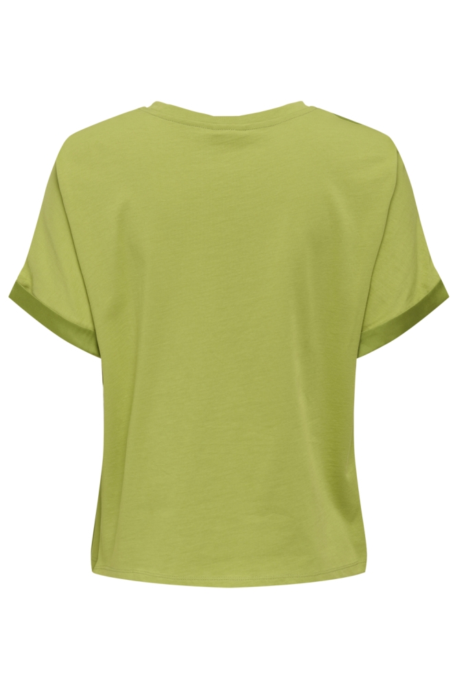 Jacqueline de Yong groene dames t-shirt | Achteraanzicht