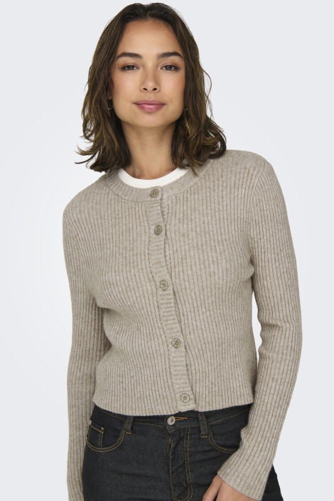 Only beige dames vest | Model vooraanzicht