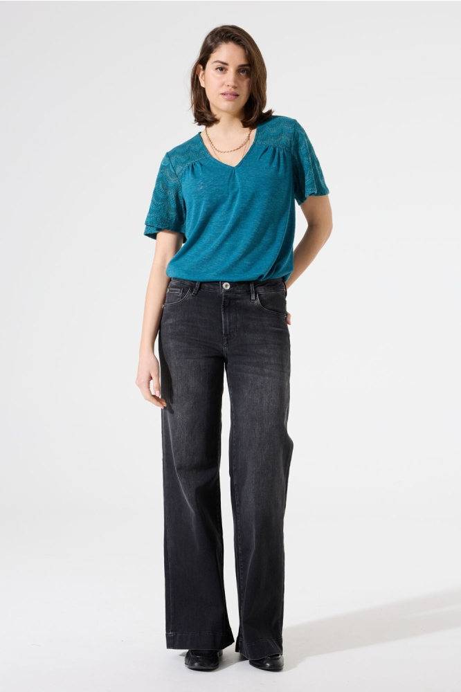 Garcia blauwe dames t-shirt | Model