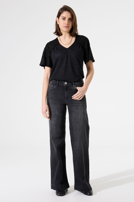 Garcia zwarte dames t-shirt | Model