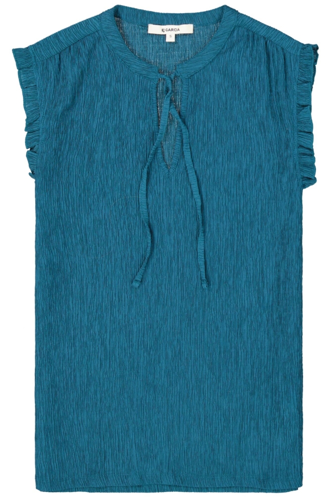 Garcia blauwe dames top | Vooraanzicht
