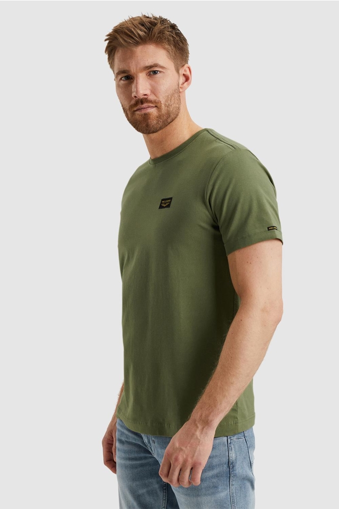 PME legend groene heren t-shirt | Model zijaanzicht
