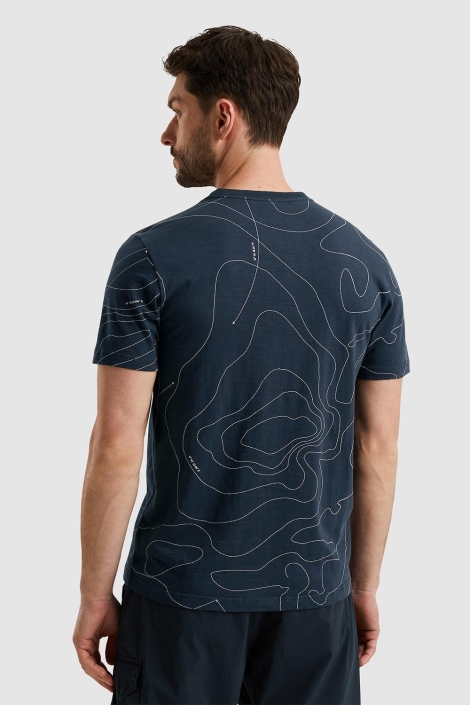 PME legend blauwe heren t-shirt | Model achteraanzicht