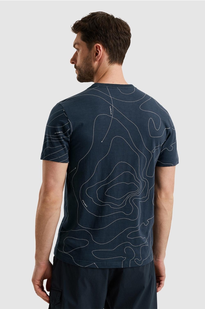 PME legend blauwe heren t-shirt | Model achteraanzicht