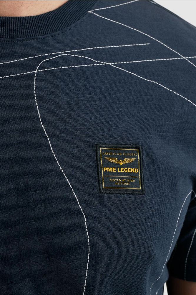 PME legend blauwe heren t-shirt | Close up