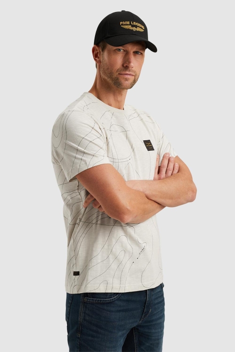 PME legend beige heren t-shirt | Model zijaanzicht