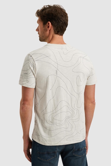 PME legend beige heren t-shirt | Model achteraanzicht