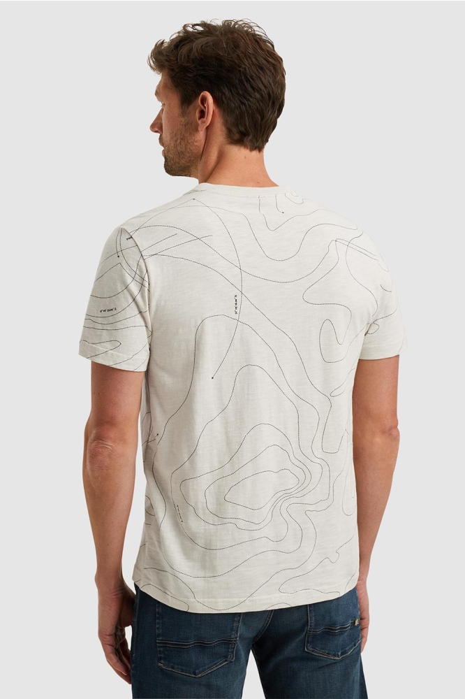 PME legend beige heren t-shirt | Model achteraanzicht