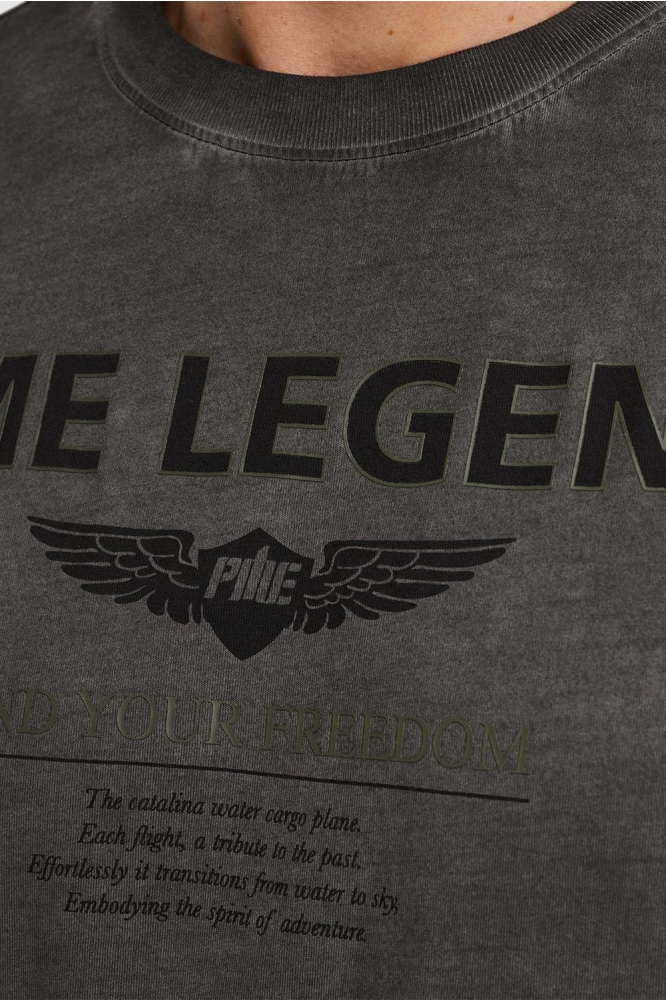 PME legend grijze heren t-shirt | Close up