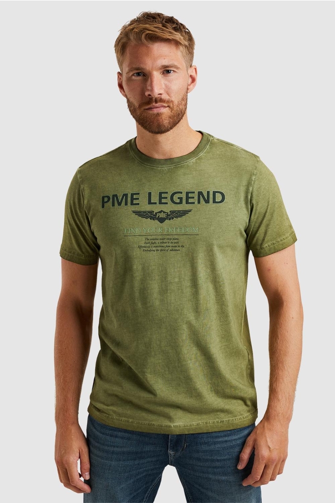 PME legend groene heren t-shirt | Model vooraanzicht