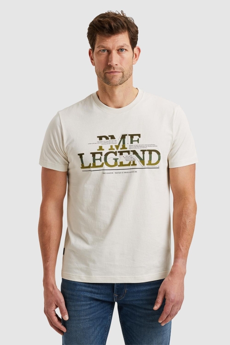 PME legend beige heren t-shirt | Model vooraanzicht