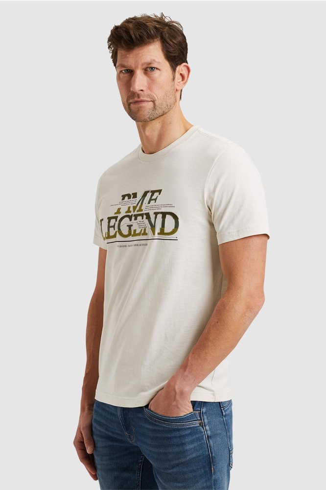 PME legend beige heren t-shirt | Model zijaanzicht
