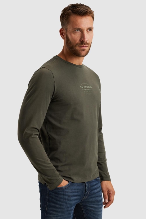PME legend groene heren t-shirt | Model zijaanzicht