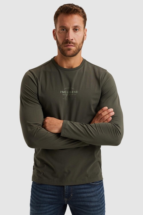 PME legend groene heren t-shirt | Model vooraanzicht
