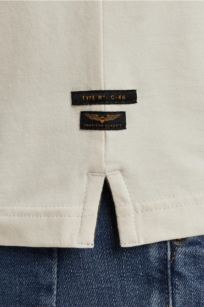PME legend beige heren t-shirt | Close up