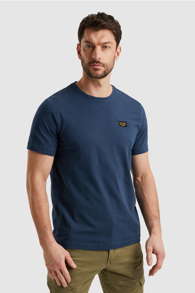 PME legend blauwe heren t-shirt | Model vooraanzicht