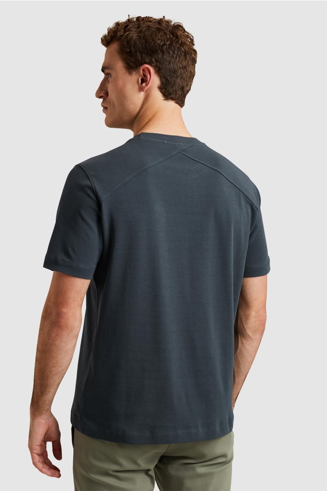 Cast Iron blauwe heren t-shirt | Model achteraanzicht