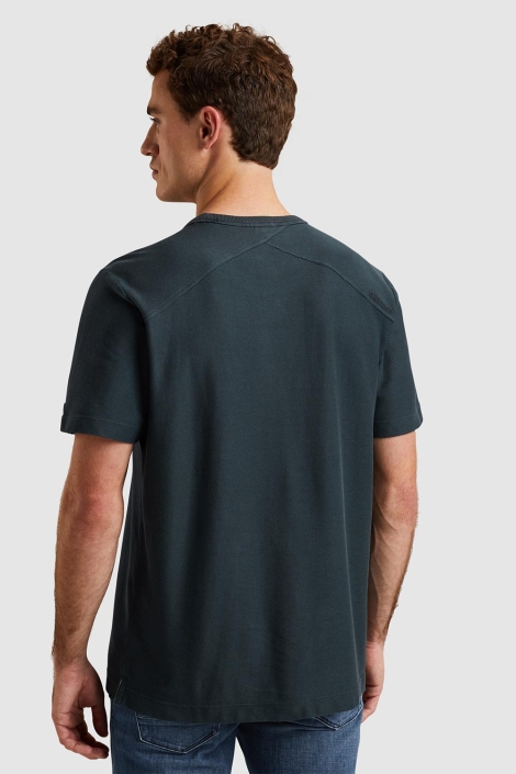 Cast Iron blauwe heren t-shirt | Model achteraanzicht