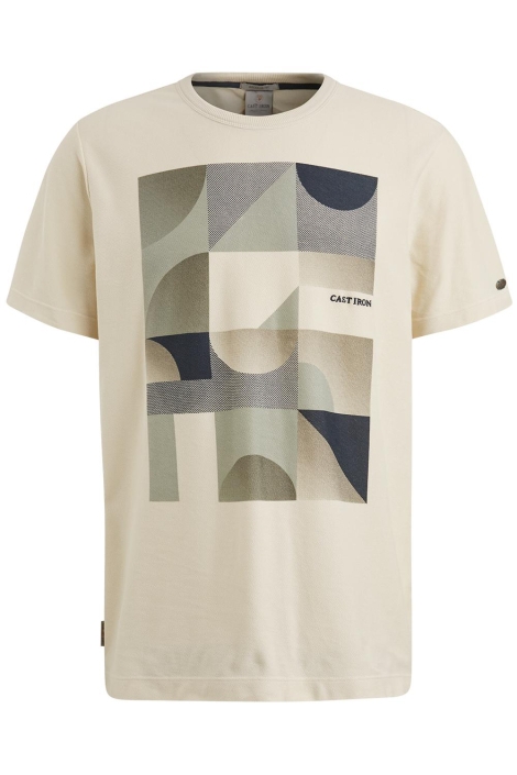 Cast Iron ecru heren t-shirt | Vooraanzicht