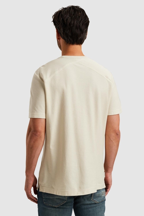 Cast Iron ecru heren t-shirt | Model achteraanzicht