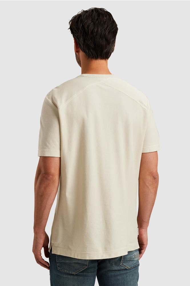 Cast Iron ecru heren t-shirt | Model achteraanzicht