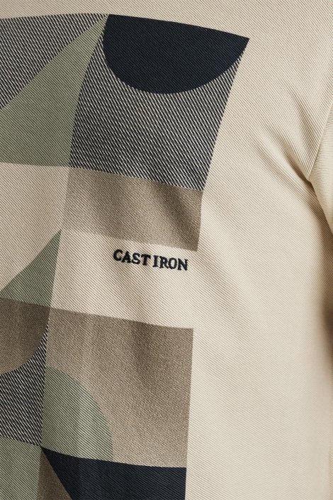 Cast Iron ecru heren t-shirt | Kleurstaal