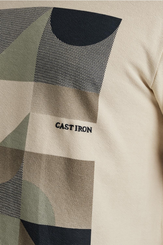 Cast Iron ecru heren t-shirt | Kleurstaal