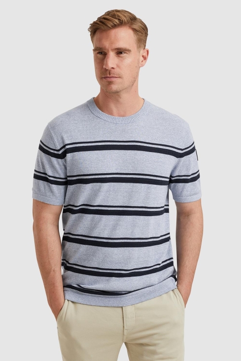 Vanguard blauwe heren t-shirt | Model vooraanzicht