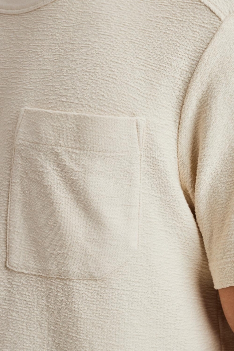 Cast Iron ecru heren t-shirt | Close up