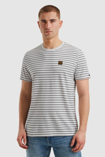 PME legend short sleeve r-neck yd melange str Wit