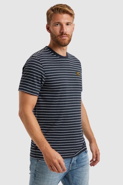 PME legend blauwe heren t-shirt | Model zijaanzicht