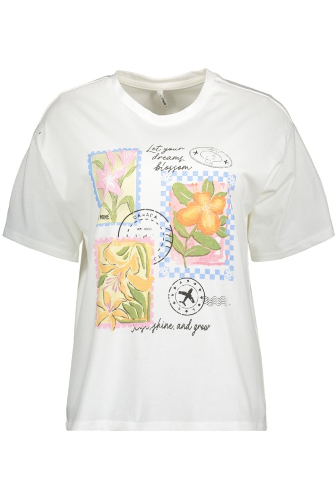 Only witte dames t-shirt | Vooraanzicht