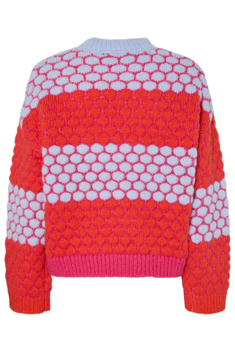 Pieces roze dames trui | Achteraanzicht